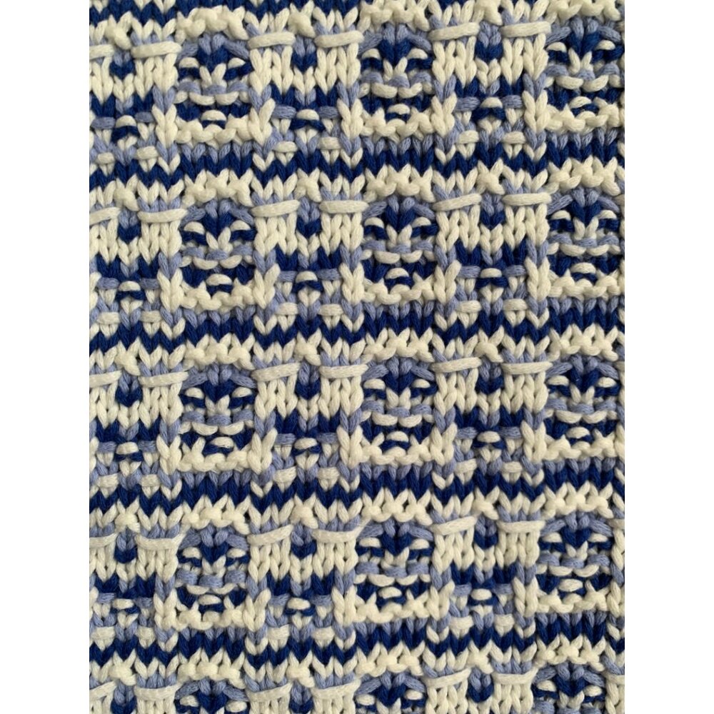 TALBOTS Womens' Blue & White Textured Stripe Mockneck Sweater Size L - Picture 8 of 9